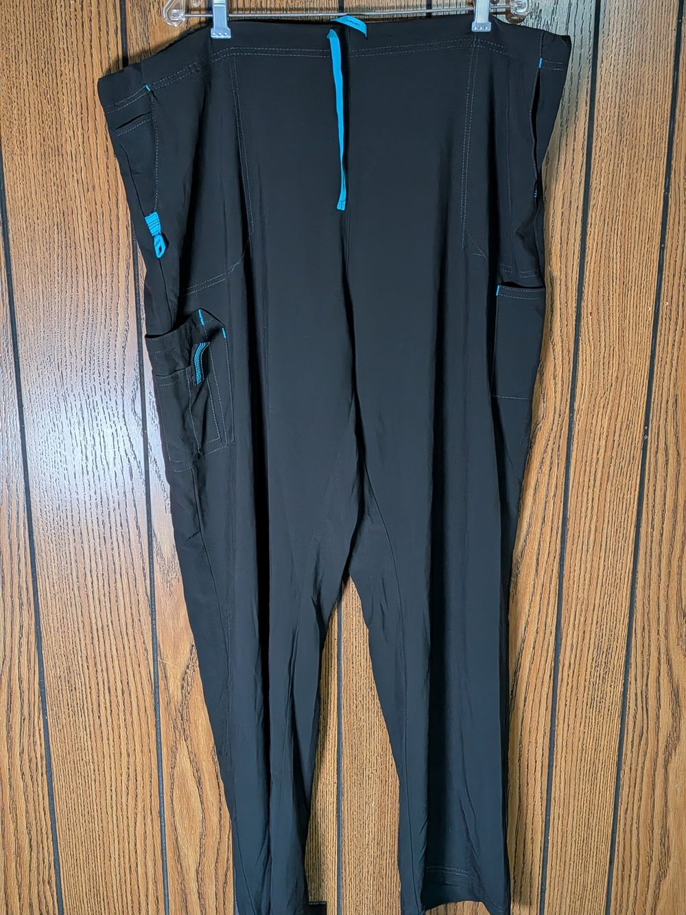 Carhartt Black Medical Scrubs Pants with Teal Trim 3 Xl Long/Tall Like New